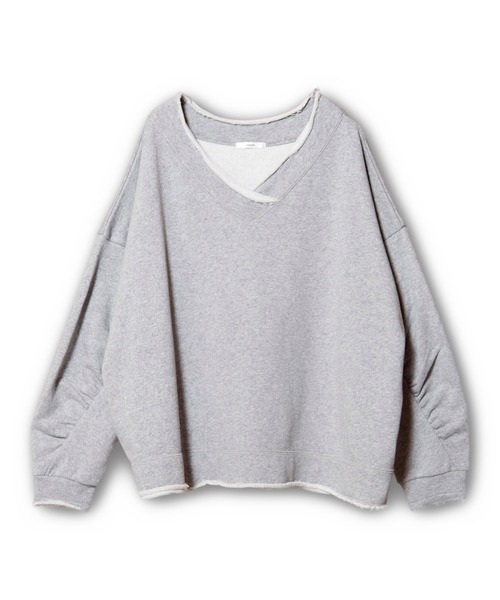 OSMOSIS（オズモーシス）の「裏毛Vネックプルオーバー（Tシャツ/カットソー・レディース・チャコール/ライトパープル/グレー・ONE SIZE）」の14枚目の写真