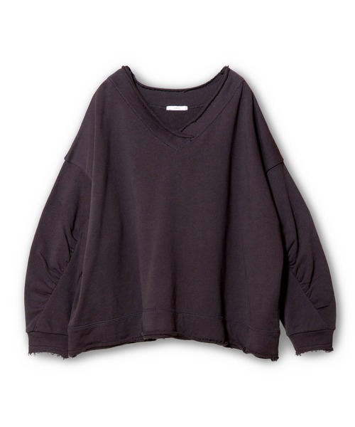 OSMOSIS（オズモーシス）の「裏毛Vネックプルオーバー（Tシャツ/カットソー・レディース・チャコール/ライトパープル/グレー・ONE SIZE）」の15枚目の写真