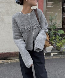 flower motif hand wool knit / フラワーモチーフハンドウールニット