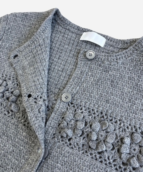 nananamoe(ナナナモエ)の「flower motif hand wool knit / フラワーモチーフハンドウールニット(カーディガン/ボレロ・レディース・ブラック/アイボリー/グレー・FREE)」の21枚目の写真