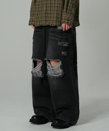 Solar Damage Maxi Denim Pants Black