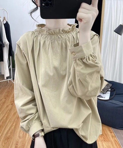 Flugge(フラッジー)の「フリルギャザーブラウス(シャツ/ブラウス・レディース・ホワイト/ベージュ・MEDIUM/LARGE)」の1枚目の写真