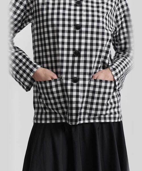 agnes b.（アニエスベー）の「ギンガムチェック コットン 長袖 ブラウス ”Perryne”（シャツ/ブラウス・レディース・ブラック・1/2/3）」の5枚目の写真