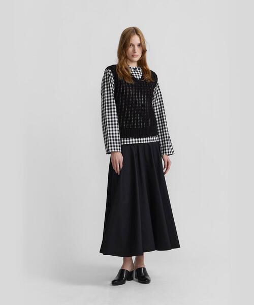 agnes b.（アニエスベー）の「ギンガムチェック コットン 長袖 ブラウス ”Perryne”（シャツ/ブラウス・レディース・ブラック・1/2/3）」の6枚目の写真