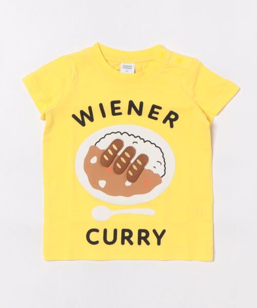 CHEEK ROOM（チークルーム）の「チークルーム ウインナーカレー Tシャツ（Tシャツ/カットソー・キッズ・グリーン/レッド/イエロー・80ｃｍ/90cm/100cm/110cm/120cm/130cm）」の2枚目の写真