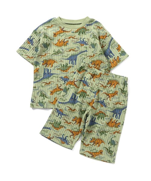 Ampersand（アンパサンド）の「きょうりゅう柄パジャマ（ルームウェア/パジャマ・キッズ・ベージュ/グリーン・110/100/90/80/140/130/120）」の2枚目の写真