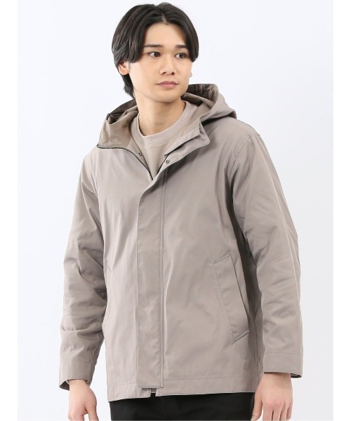 【撥水 ウォッシャブル】タカキュー ダブルフェイス フーデッドブルゾン
