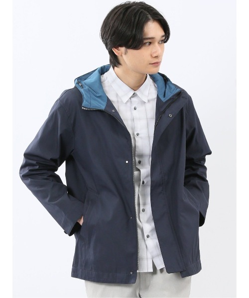 TAKA-Q(タカキュー)の「【撥水 ウォッシャブル】タカキュー ダブルフェイス フーデッドブルゾン(マウンテンパーカー・メンズ・ネイビー/ベージュ・MEDIUM/X-LARGE/LARGE)」の2枚目の写真