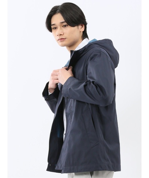 TAKA-Q(タカキュー)の「【撥水 ウォッシャブル】タカキュー ダブルフェイス フーデッドブルゾン(マウンテンパーカー・メンズ・ネイビー/ベージュ・MEDIUM/X-LARGE/LARGE)」の13枚目の写真