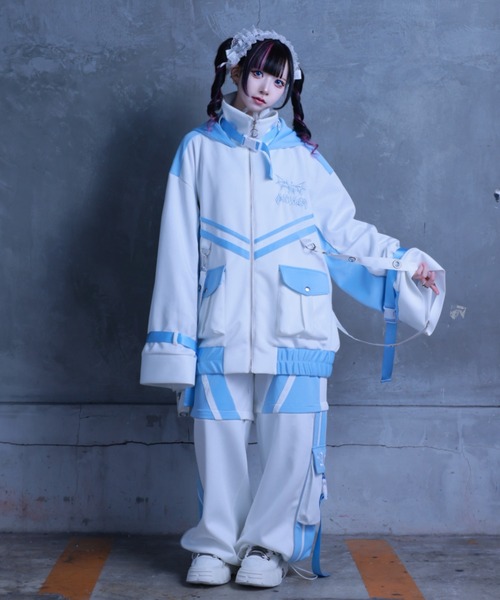 Amilige(アミリージュ)の「ラインバイカラー2wayパンツ(その他パンツ・レディース・ブラック×ホワイト/ブラック×パープル/ホワイト×ブルー・FREE)」の6枚目の写真