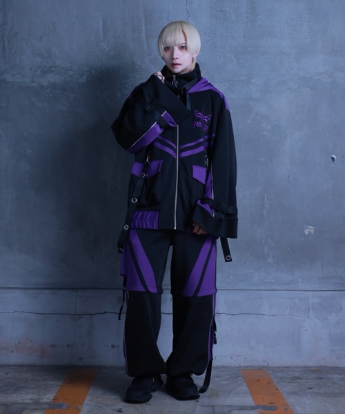 Amilige(アミリージュ)の「ラインバイカラー2wayパンツ(その他パンツ・レディース・ブラック×ホワイト/ブラック×パープル/ホワイト×ブルー・FREE)」の12枚目の写真