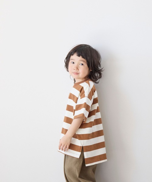 LOWRYS FARM（ローリーズファーム）の「フトボーダーＴＳＳ　647867（Tシャツ/カットソー・キッズ・ブラウン/レッド/ブラック/グリーン・140cm/130cm/120cm/110cm/150cm）」の3枚目の写真