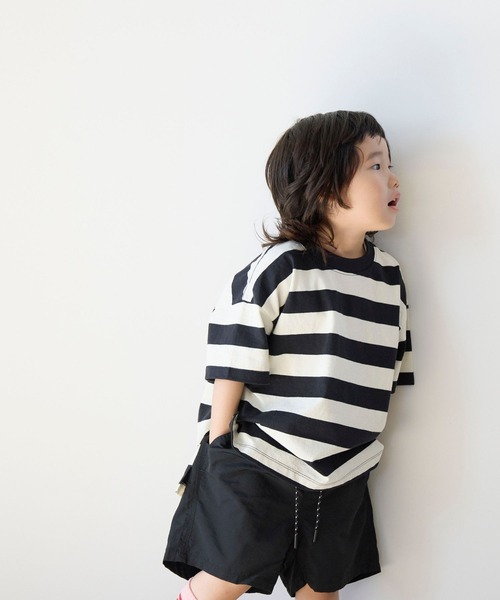 LOWRYS FARM（ローリーズファーム）の「フトボーダーＴＳＳ　647867（Tシャツ/カットソー・キッズ・ブラウン/レッド/ブラック/グリーン・140cm/130cm/120cm/110cm/150cm）」の7枚目の写真