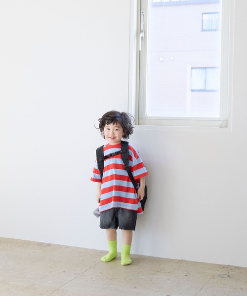 LOWRYS FARM（ローリーズファーム）の「フトボーダーＴＳＳ　647867（Tシャツ/カットソー・キッズ・ブラウン/レッド/ブラック/グリーン・140cm/130cm/120cm/110cm/150cm）」の11枚目の写真