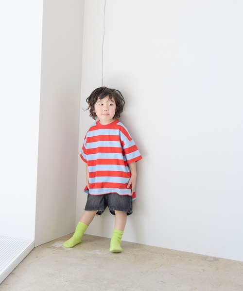 LOWRYS FARM（ローリーズファーム）の「フトボーダーＴＳＳ　647867（Tシャツ/カットソー・キッズ・ブラウン/レッド/ブラック/グリーン・140cm/130cm/120cm/110cm/150cm）」の12枚目の写真