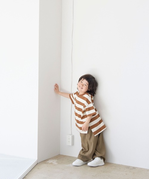 LOWRYS FARM（ローリーズファーム）の「フトボーダーＴＳＳ　647867（Tシャツ/カットソー・キッズ・ブラウン/レッド/ブラック/グリーン・140cm/130cm/120cm/110cm/150cm）」の13枚目の写真