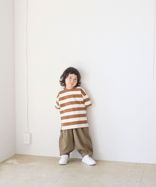 LOWRYS FARM（ローリーズファーム）の「フトボーダーＴＳＳ　647867（Tシャツ/カットソー・キッズ・ブラウン/レッド/ブラック/グリーン・140cm/130cm/120cm/110cm/150cm）」の14枚目の写真