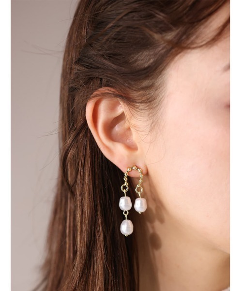 Edit Sheen(エディットシーン)の「パールゴールドコンビピアス(ピアス(両耳用)・レディース・ゴールド・FREE)」の1枚目の写真