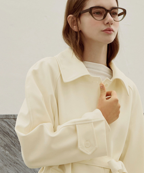 SLOWLOLLI(スローローリ)の「Muir belt half trench jacket_2 Colors(その他アウター・レディース・ブラック/アイボリー/Beige・FREE)」の6枚目の写真