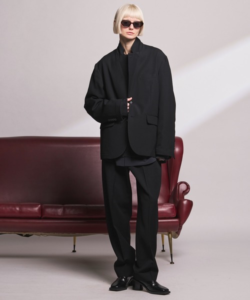 MAISON SPECIAL(メゾンスペシャル)の「《UNISEX》Tricker Twill Regular-Over 2B Tailored Jacket/トリッカーツイルレギュラーオーバー2Bテーラードジャケット【MAISON SPECIAL/メゾンスペシャル】■セットアップ対応■(テーラードジャケット・メンズ・グレイッシュベージュ/ブラック/チャコールグレー/ブラウン・2/1/0)」の5枚目の写真