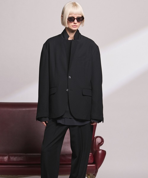 MAISON SPECIAL(メゾンスペシャル)の「《UNISEX》Tricker Twill Regular-Over 2B Tailored Jacket/トリッカーツイルレギュラーオーバー2Bテーラードジャケット【MAISON SPECIAL/メゾンスペシャル】■セットアップ対応■(テーラードジャケット・メンズ・グレイッシュベージュ/ブラック/チャコールグレー/ブラウン・2/1/0)」の10枚目の写真