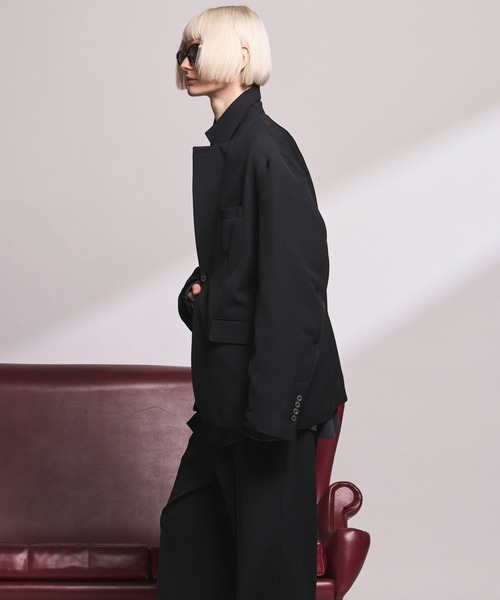 MAISON SPECIAL(メゾンスペシャル)の「《UNISEX》Tricker Twill Regular-Over 2B Tailored Jacket/トリッカーツイルレギュラーオーバー2Bテーラードジャケット【MAISON SPECIAL/メゾンスペシャル】■セットアップ対応■(テーラードジャケット・メンズ・グレイッシュベージュ/ブラック/チャコールグレー/ブラウン・2/1/0)」の11枚目の写真