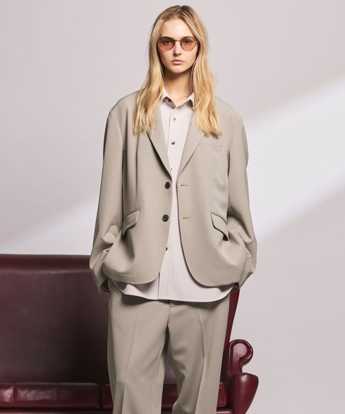 MAISON SPECIAL(メゾンスペシャル)の「《UNISEX》Tricker Twill Regular-Over 2B Tailored Jacket/トリッカーツイルレギュラーオーバー2Bテーラードジャケット【MAISON SPECIAL/メゾンスペシャル】■セットアップ対応■(テーラードジャケット・メンズ・グレイッシュベージュ/ブラック/チャコールグレー/ブラウン・2/1/0)」の16枚目の写真