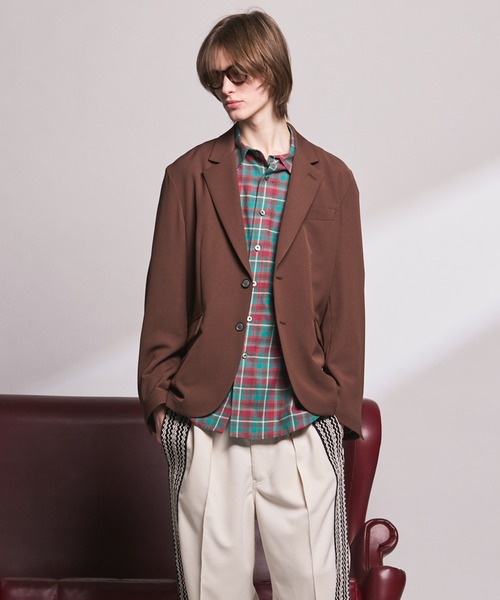 MAISON SPECIAL(メゾンスペシャル)の「《UNISEX》Tricker Twill Regular-Over 2B Tailored Jacket/トリッカーツイルレギュラーオーバー2Bテーラードジャケット【MAISON SPECIAL/メゾンスペシャル】■セットアップ対応■(テーラードジャケット・メンズ・グレイッシュベージュ/ブラック/チャコールグレー/ブラウン・2/1/0)」の19枚目の写真