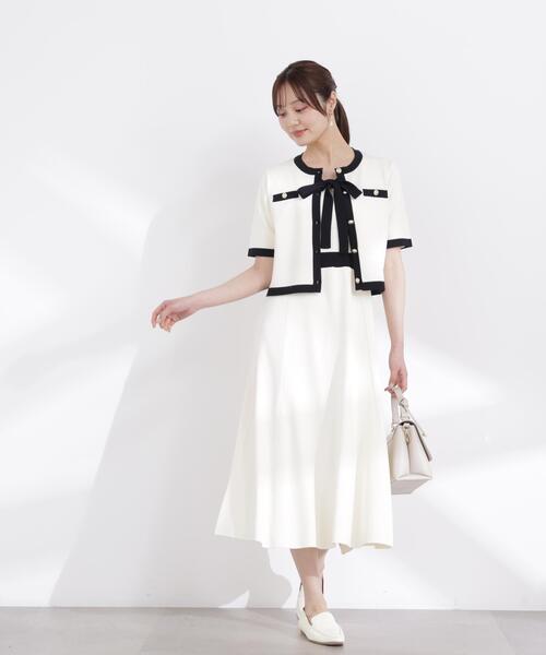 PROPORTION BODY DRESSING(プロポーションボディドレッシング)の「リボンタイバイカラーニットワンピース / 1216140306(ワンピース・レディース・ネイビー/ベージュ/ホワイト系その他・MEDIUM/P/S/SMALL)」の7枚目の写真