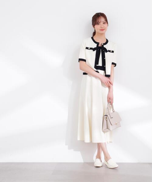 PROPORTION BODY DRESSING(プロポーションボディドレッシング)の「リボンタイバイカラーニットワンピース / 1216140306(ワンピース・レディース・ネイビー/ベージュ/ホワイト系その他・MEDIUM/P/S/SMALL)」の8枚目の写真