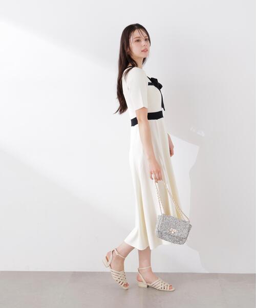 PROPORTION BODY DRESSING(プロポーションボディドレッシング)の「リボンタイバイカラーニットワンピース / 1216140306(ワンピース・レディース・ネイビー/ベージュ/ホワイト系その他・MEDIUM/P/S/SMALL)」の12枚目の写真