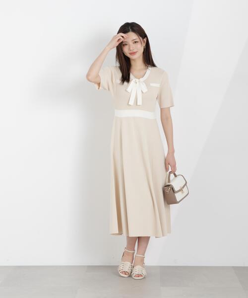 PROPORTION BODY DRESSING(プロポーションボディドレッシング)の「リボンタイバイカラーニットワンピース / 1216140306(ワンピース・レディース・ネイビー/ベージュ/ホワイト系その他・MEDIUM/P/S/SMALL)」の22枚目の写真