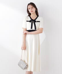 PROPORTION BODY DRESSING | リボンタイバイカラーニットワンピース / 1216140306(ワンピース)