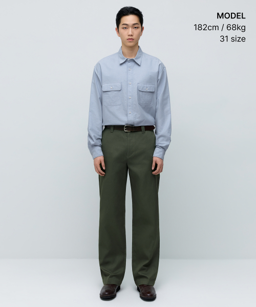 MUSINSA STANDARD（ムシンサスタンダード）の「ソリッドCPレギュラーフィットチノパンツ[カーキ]（その他パンツ・メンズ・その他・40/38/42/36/34/32/30/31/33/26/27/28/29）」の2枚目の写真