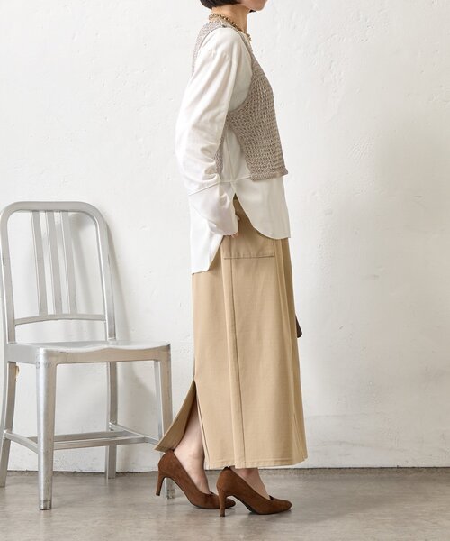 Jena espace merveilleux（ジェナ　エスパスメルヴェイユ）の「【レイヤードで差をつける】メタリックヤーンベスト（ニット/セーター・レディース・グレー/ゴールド・FREE）」の6枚目の写真