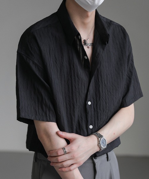 link lot（リンクロット）の「シアーストライプ半袖シャツ（シャツ/ブラウス・メンズ・ブルー/ブラック/ホワイト・L/M）」の17枚目の写真