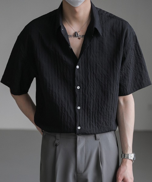 link lot（リンクロット）の「シアーストライプ半袖シャツ（シャツ/ブラウス・メンズ・ブルー/ブラック/ホワイト・L/M）」の20枚目の写真