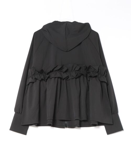 INTERPLANET（インタープラネット）の「【接触冷感・ＵＶ・速乾】フリルデザインパーカー（パーカー・レディース・アイボリー/ブラック・FREE）」の3枚目の写真