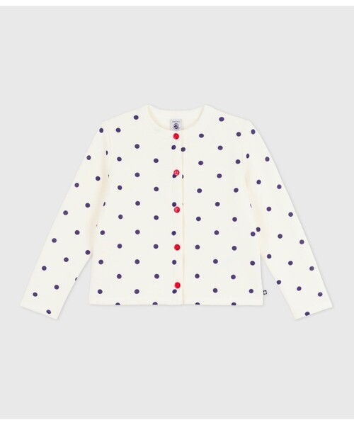 PETIT BATEAU（プチバトー）の「ドットプリントカーディガン（カーディガン/ボレロ・キッズ・ホワイト×ブルー・6YEAR/8YEAR/10YEAR/12YEAR）」の4枚目の写真