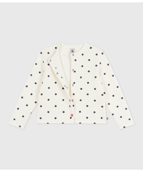 PETIT BATEAU（プチバトー）の「ドットプリントカーディガン（カーディガン/ボレロ・キッズ・ホワイト×ブルー・6YEAR/8YEAR/10YEAR/12YEAR）」の5枚目の写真