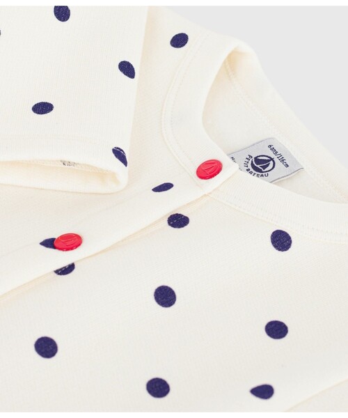 PETIT BATEAU（プチバトー）の「ドットプリントカーディガン（カーディガン/ボレロ・キッズ・ホワイト×ブルー・6YEAR/8YEAR/10YEAR/12YEAR）」の7枚目の写真