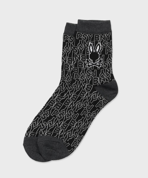 Psycho Bunny（サイコバニー）の「[GOLF]PSYシルエットバニー ソックス（ソックス/靴下・メンズ・ライトグレー/ブラック/ネイビー・25-27）」の2枚目の写真