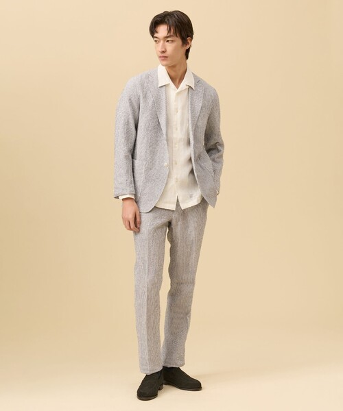 J.PRESS（ジェイプレス）の「【SHACKET】ストレッチリネンサッカー ジャケット（テーラードジャケット・メンズ・ネイビー系1/ネイビー系4/ブラウン系3・BM/BL/MEDIUM/LARGE）」の4枚目の写真