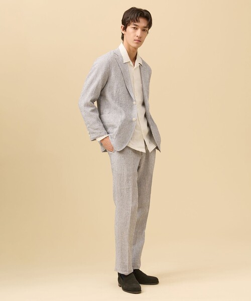 J.PRESS（ジェイプレス）の「【SHACKET】ストレッチリネンサッカー ジャケット（テーラードジャケット・メンズ・ネイビー系1/ネイビー系4/ブラウン系3・BM/BL/MEDIUM/LARGE）」の6枚目の写真