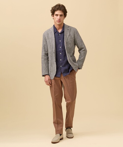 J.PRESS（ジェイプレス）の「【SHACKET】ストレッチリネンサッカー ジャケット（テーラードジャケット・メンズ・ネイビー系1/ネイビー系4/ブラウン系3・BM/BL/MEDIUM/LARGE）」の8枚目の写真