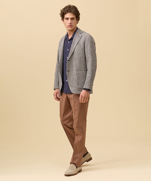 J.PRESS（ジェイプレス）の「【SHACKET】ストレッチリネンサッカー ジャケット（テーラードジャケット・メンズ・ネイビー系1/ネイビー系4/ブラウン系3・BM/BL/MEDIUM/LARGE）」の9枚目の写真