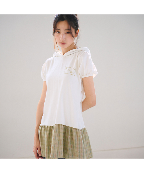 OAFISH(オアフィッシュ)の「Panel Hooded Layered Dress, Ivory(ワンピース・レディース・その他・FREE)」の1枚目の写真