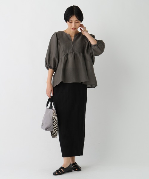 Elura（エルーラ）の「サマープロテクトナロースカート/659656（スカート・レディース・ダークブラウン/ホワイト/グレイッシュベージュ/ブラック・MEDIUM/LARGE）」の5枚目の写真