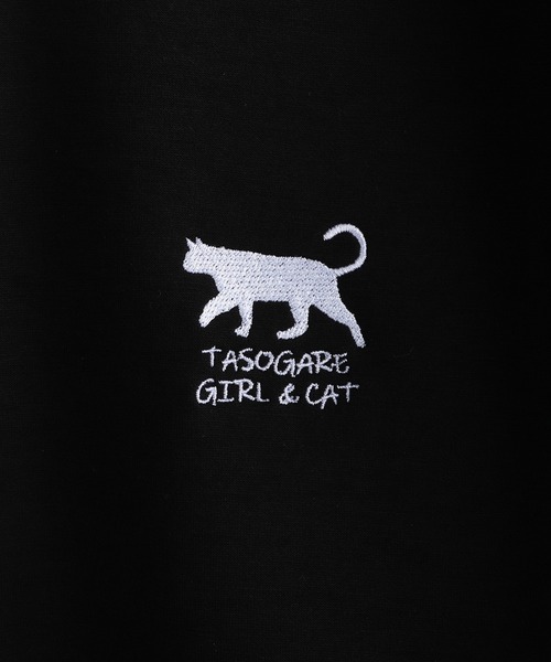 WESTSEA(ウエストシー)の「TASOGARE GIRL / 黄昏ガール ポンチ素材 バックプリント × ワンポイント刺繍 半袖T オーバーサイズ 接触冷感 猫 バラ(Tシャツ/カットソー・メンズ・ブラック/ライトグレー/ホワイト・L/M)」の10枚目の写真