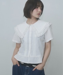 dot frill puff sleeve blouse / ドットフリルパフスリーブブラウス
